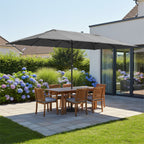 Parasol, 460 x 270 cm, gris, avec manivelle