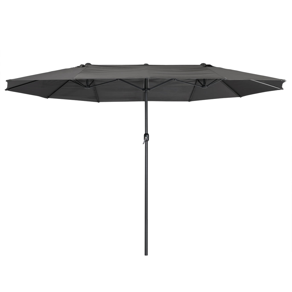 Parasol, 460 x 270 cm, gris, avec manivelle