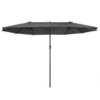 Parasol, 460 x 270 cm, gris, avec manivelle