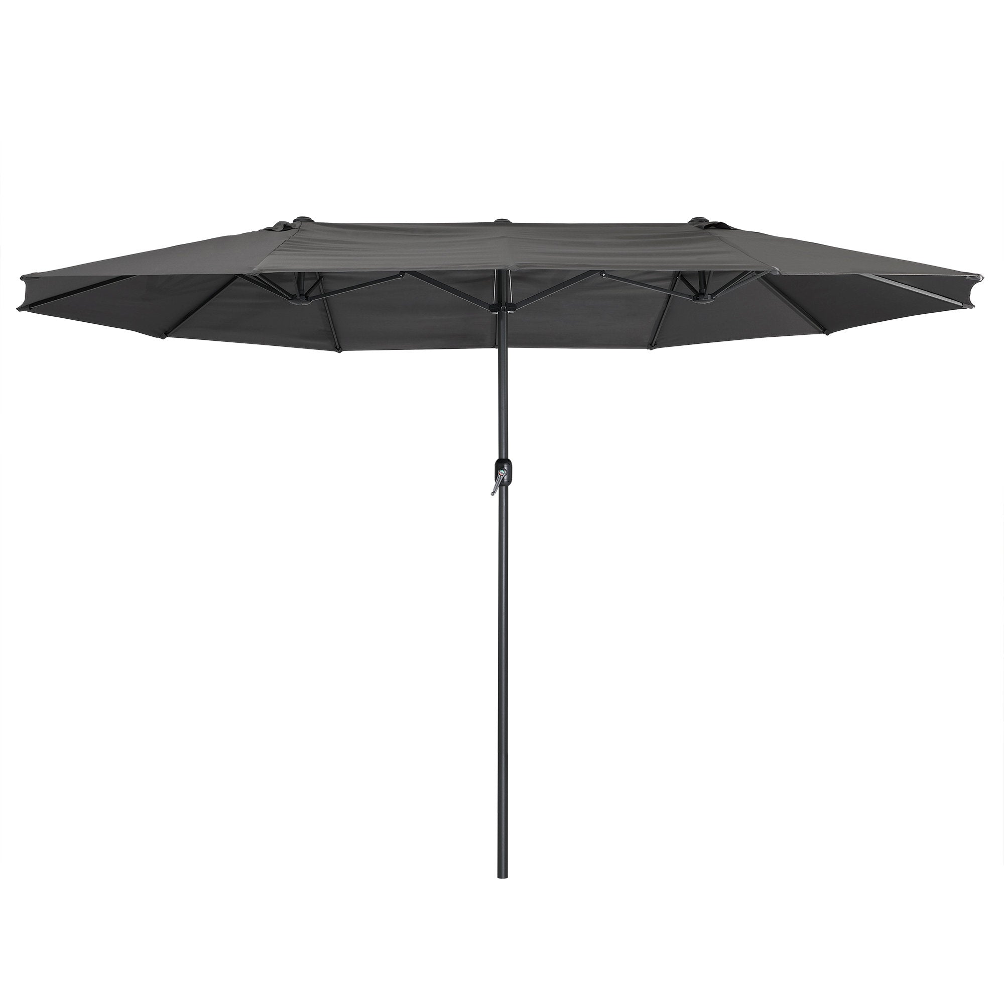 Parasol, 460 x 270 cm, grey, incl. hand crank