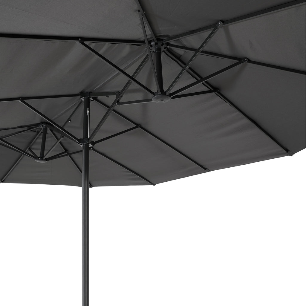 Parasol, 460 x 270 cm, gris, avec manivelle