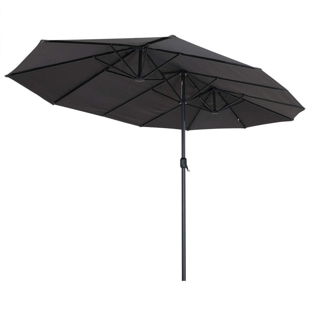 Parasol, 460 x 270 cm, gris, avec manivelle