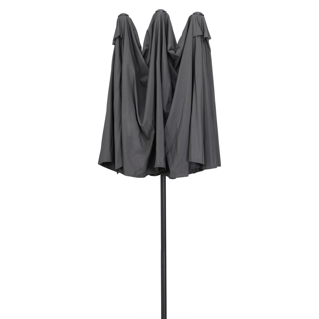 Parasol, 460 x 270 cm, gris, avec manivelle