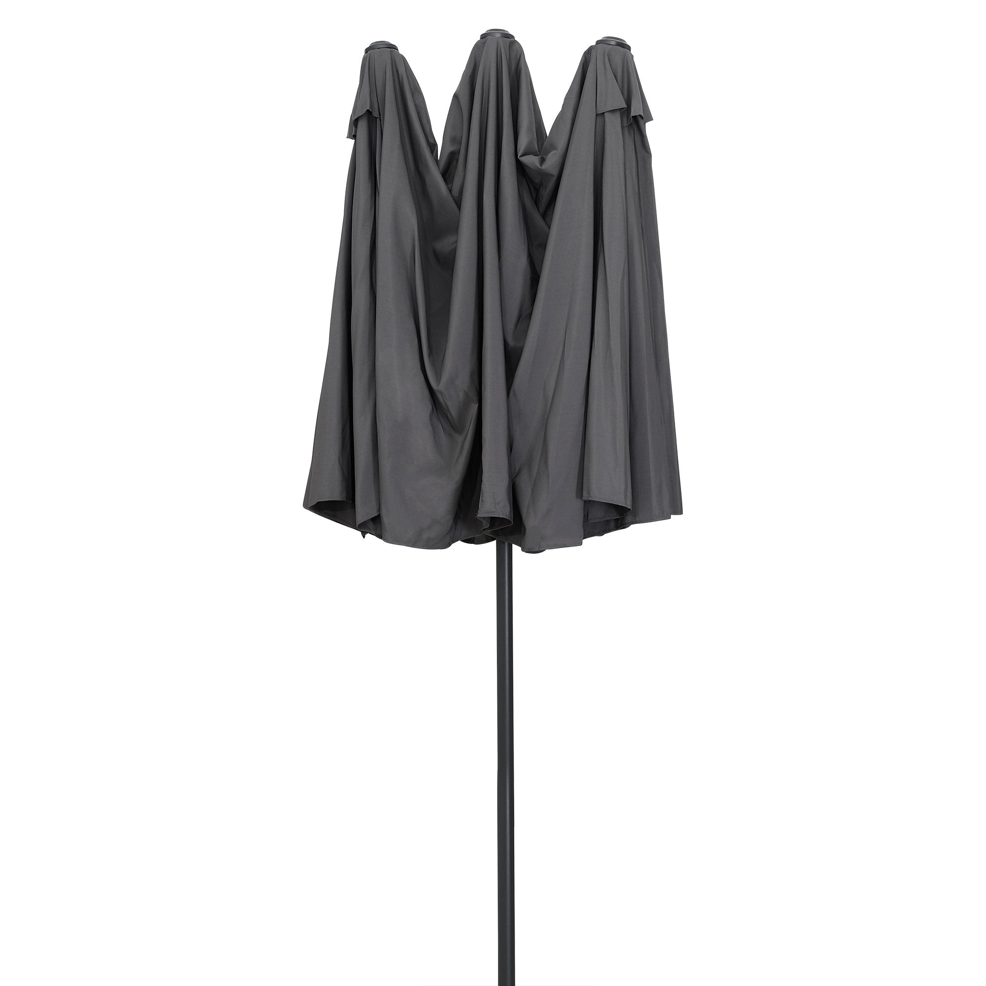 Parasol, 460 x 270 cm, grey, incl. hand crank