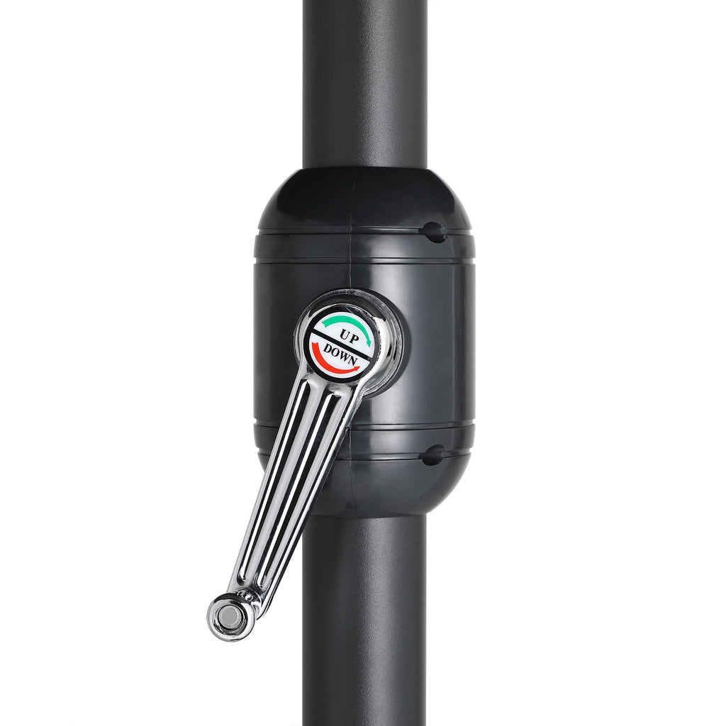 Parasol, 460 x 270 cm, gris, avec manivelle