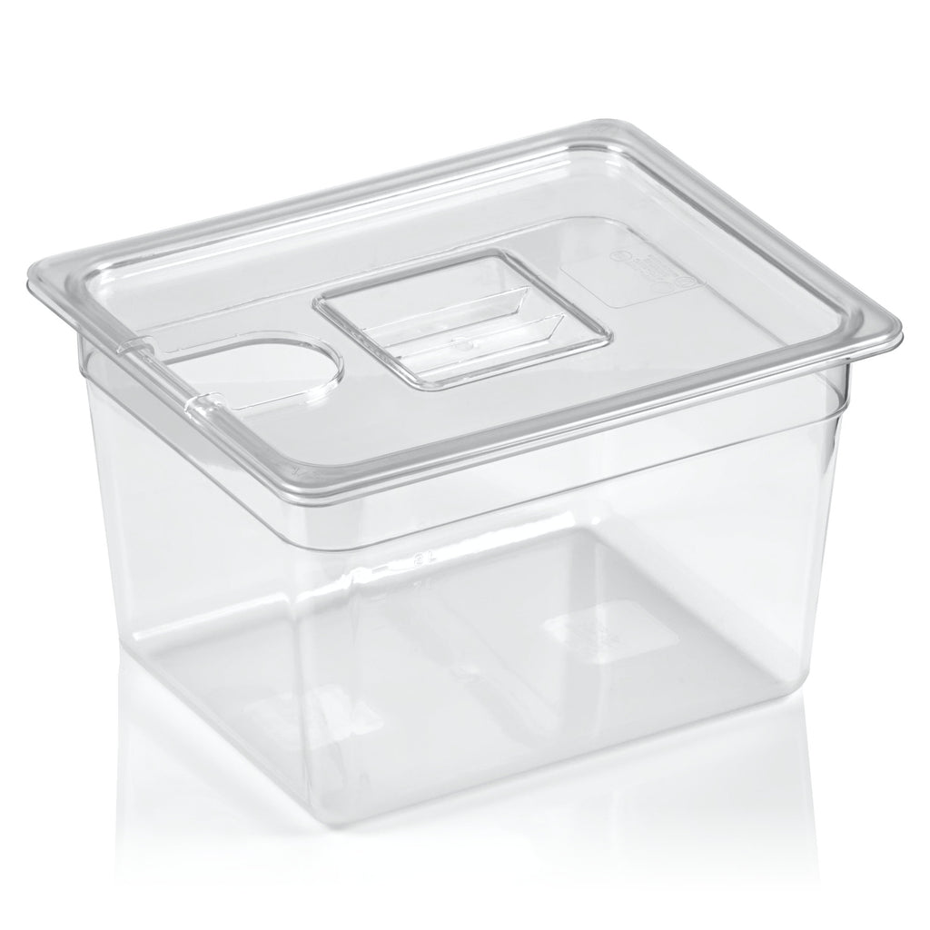 Bain-marie pour cuisson sous vide, 12 litres, avec couvercle assorti, 1/2 GN