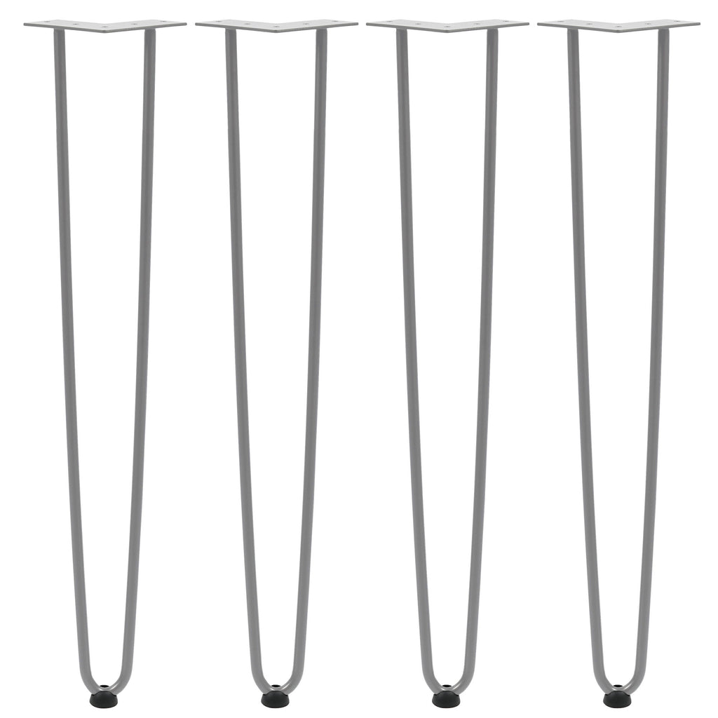 Pieds de table, pieds en épingle à cheveux, lot de 4, 71 cm, 2 entretoises