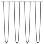 Pieds de table, pieds en épingle à cheveux, lot de 4, 71 cm, 2 entretoises