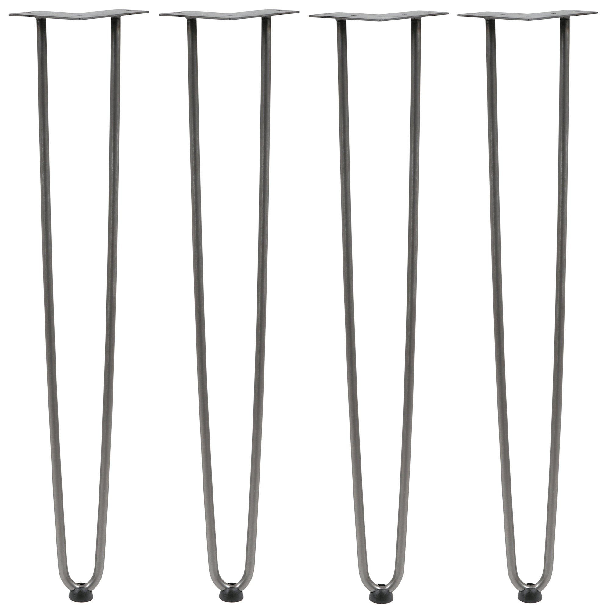 Pieds de table, pieds en épingle à cheveux, lot de 4, 71 cm, 2 entretoises