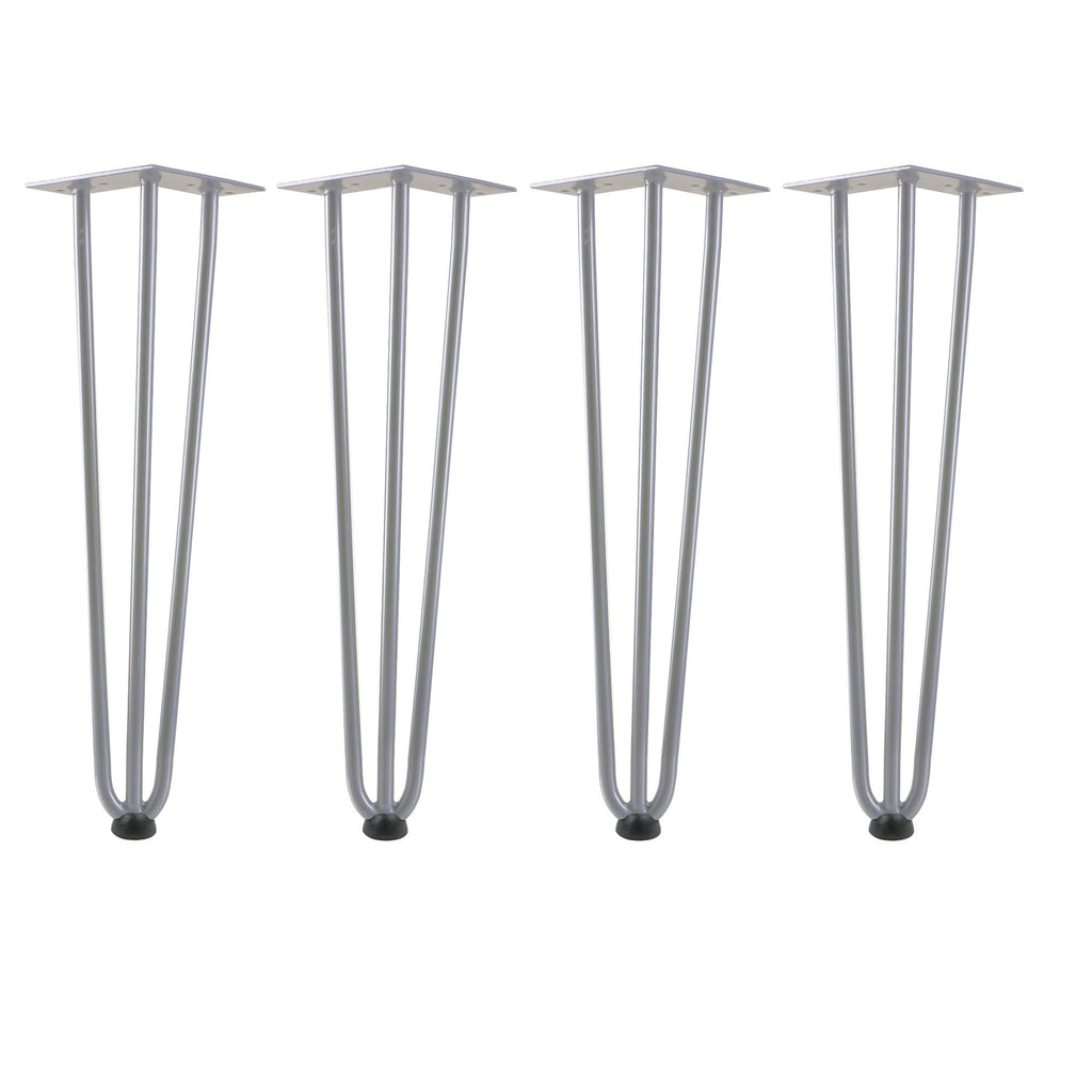 Pieds de table, lot de 4, 45 cm, acier, 3 entretoises