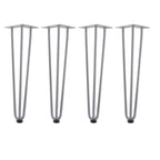 Tischbeine, 4er Set, 45 cm, Stahl, 3 Streben
