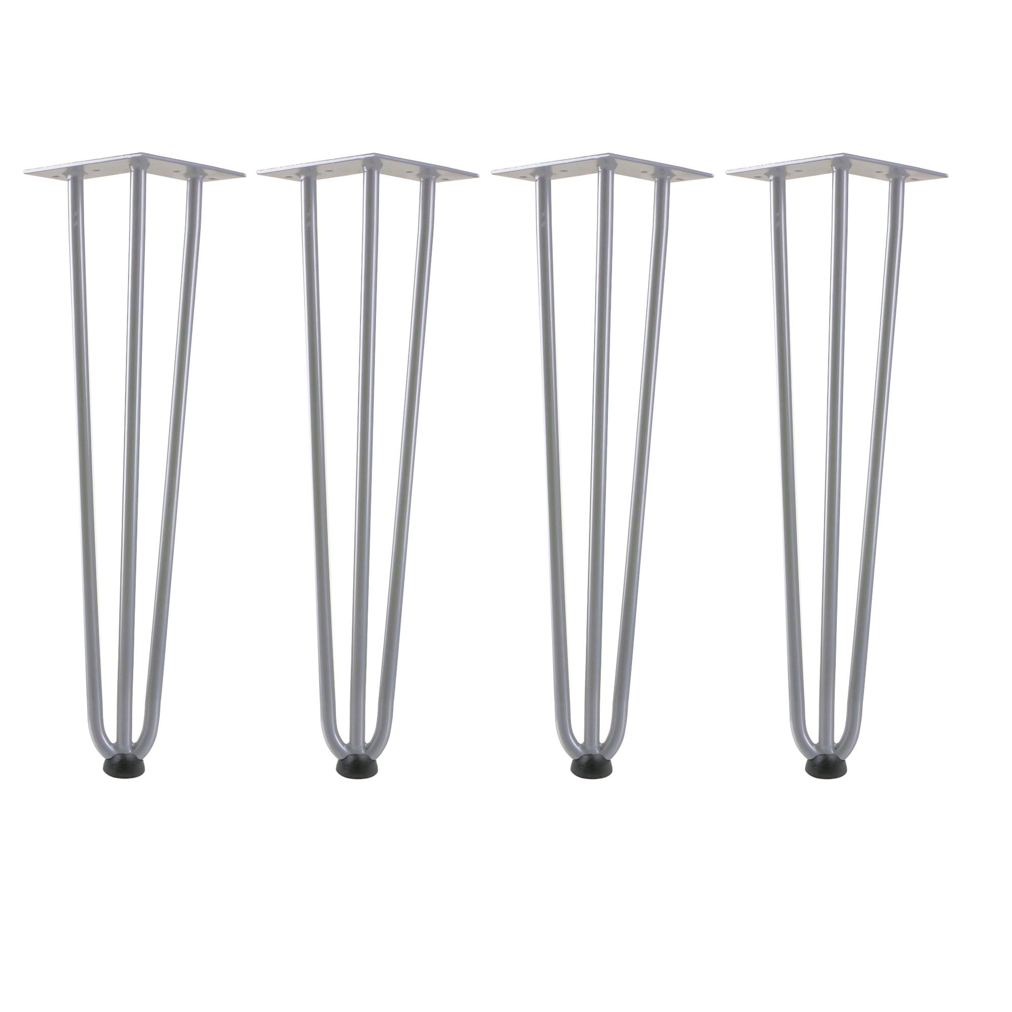 Pieds de table, lot de 4, 45 cm, acier, 3 entretoises