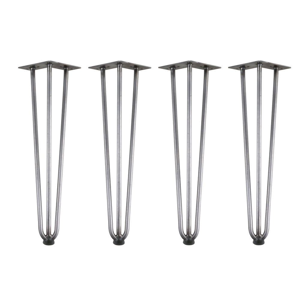 Table legs, set of 4, 45 cm, steel, 3 struts