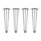Pieds de table, lot de 4, 45 cm, acier, 3 entretoises