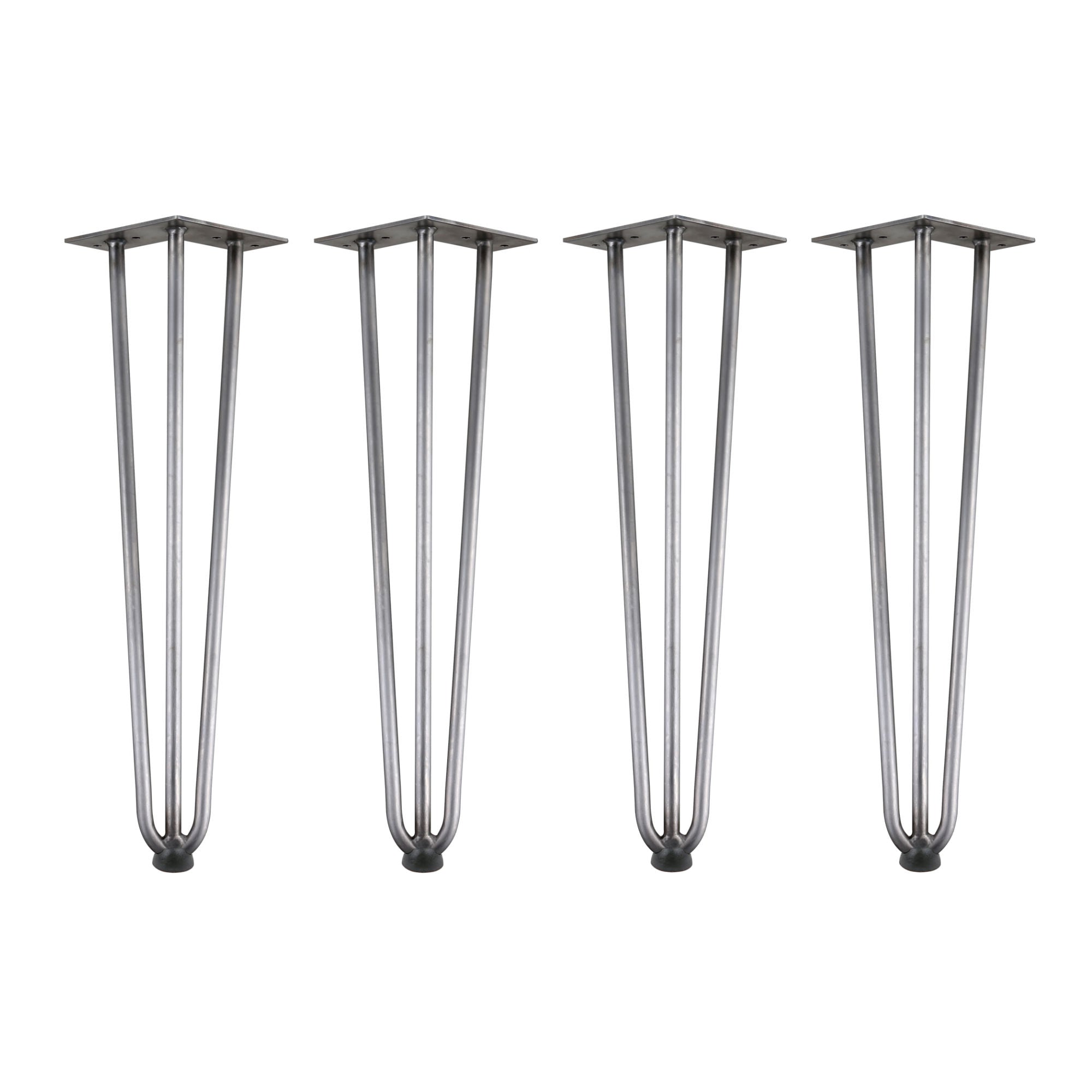 Pieds de table, lot de 4, 45 cm, acier, 3 entretoises