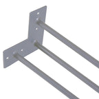 Pieds de table, lot de 4, 45 cm, acier, 3 entretoises