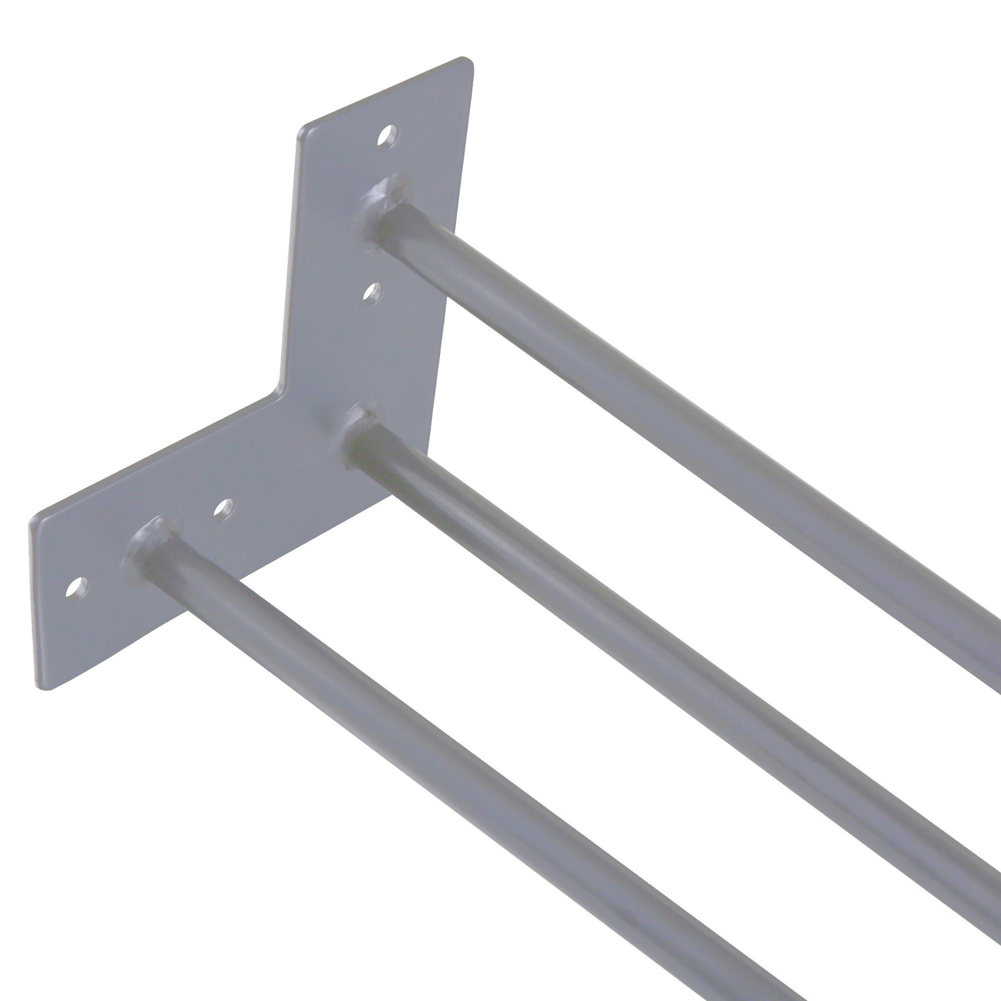 Pieds de table, lot de 4, 60 cm, acier, 3 entretoises