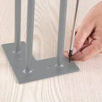 Pieds de table, lot de 4, 60 cm, acier, 3 entretoises