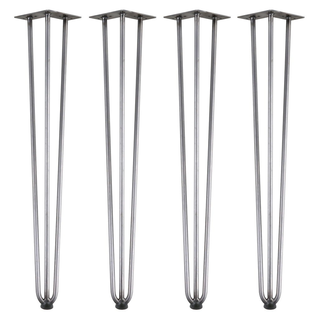 Pieds de table, pieds en épingle à cheveux, lot de 4, 71 cm, acier, 3 entretoises