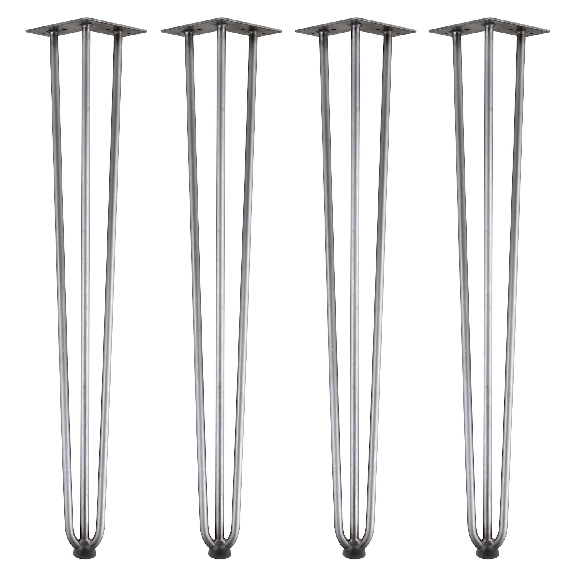 Pieds de table, pieds en épingle à cheveux, lot de 4, 71 cm, acier, 3 entretoises