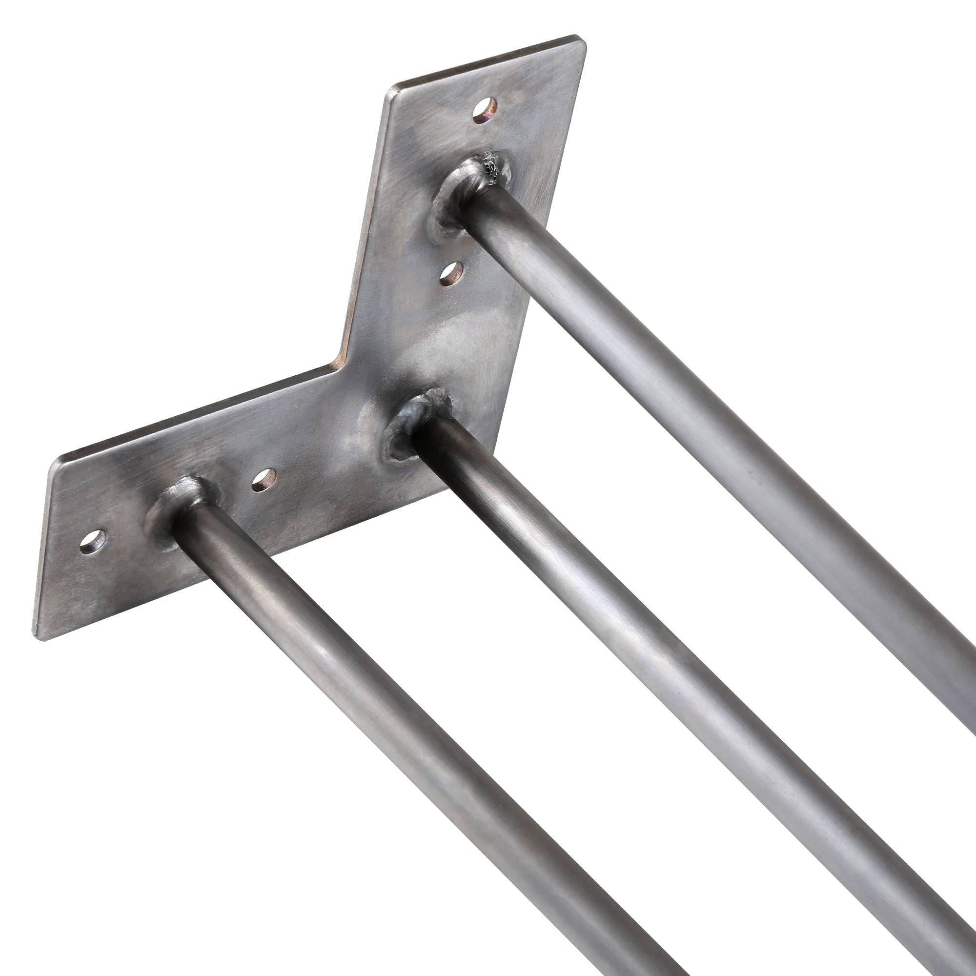 Pieds de table, lot de 4, 45 cm, acier, 3 entretoises