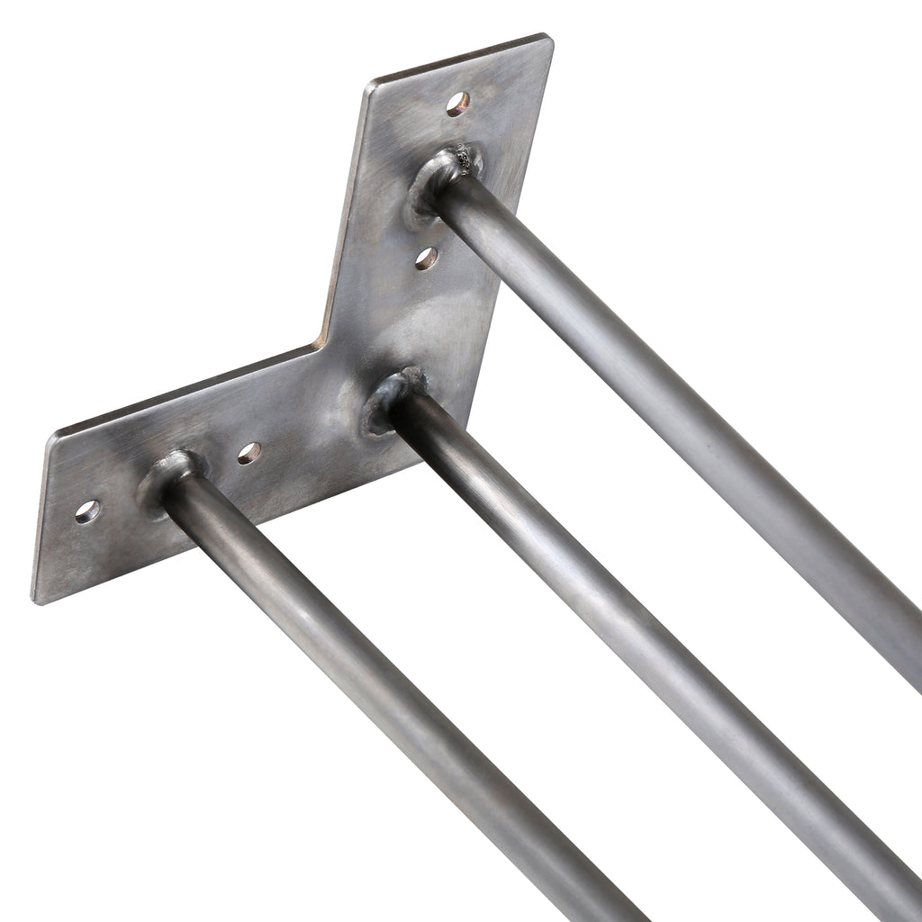 Pieds de table, pieds en épingle à cheveux, lot de 4, 71 cm, acier, 3 entretoises