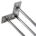 Pieds de table, lot de 4, 60 cm, acier, 3 entretoises