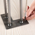 Pieds de table, lot de 4, 45 cm, acier, 3 entretoises