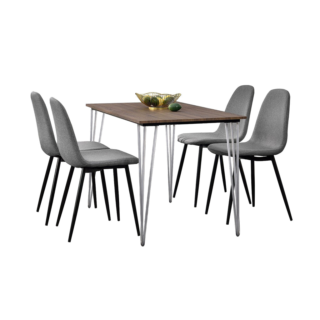 Pieds de table, lot de 4, 45 cm, acier, 3 entretoises