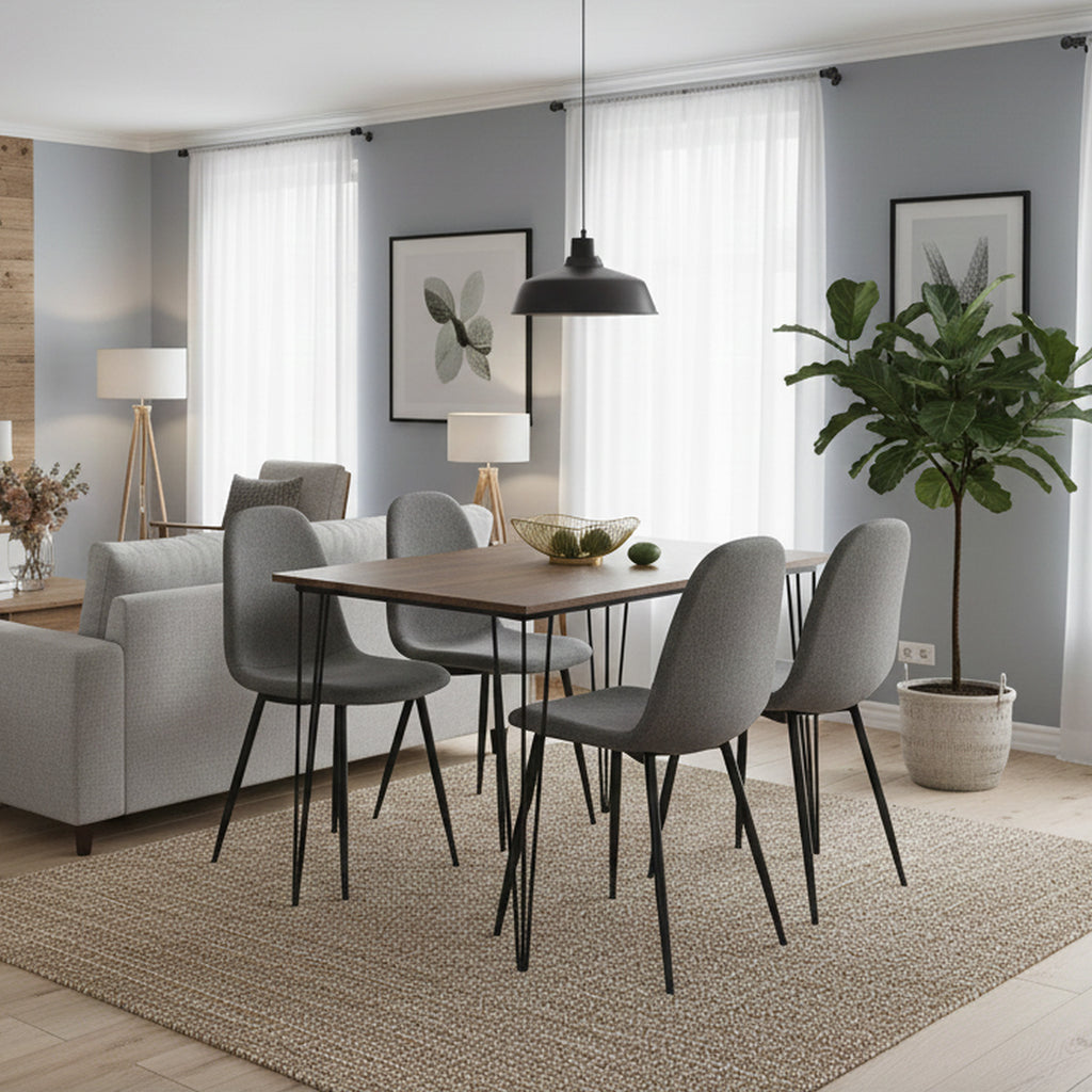 Pieds de table, pieds en épingle à cheveux, lot de 4, 71 cm, acier, 3 entretoises