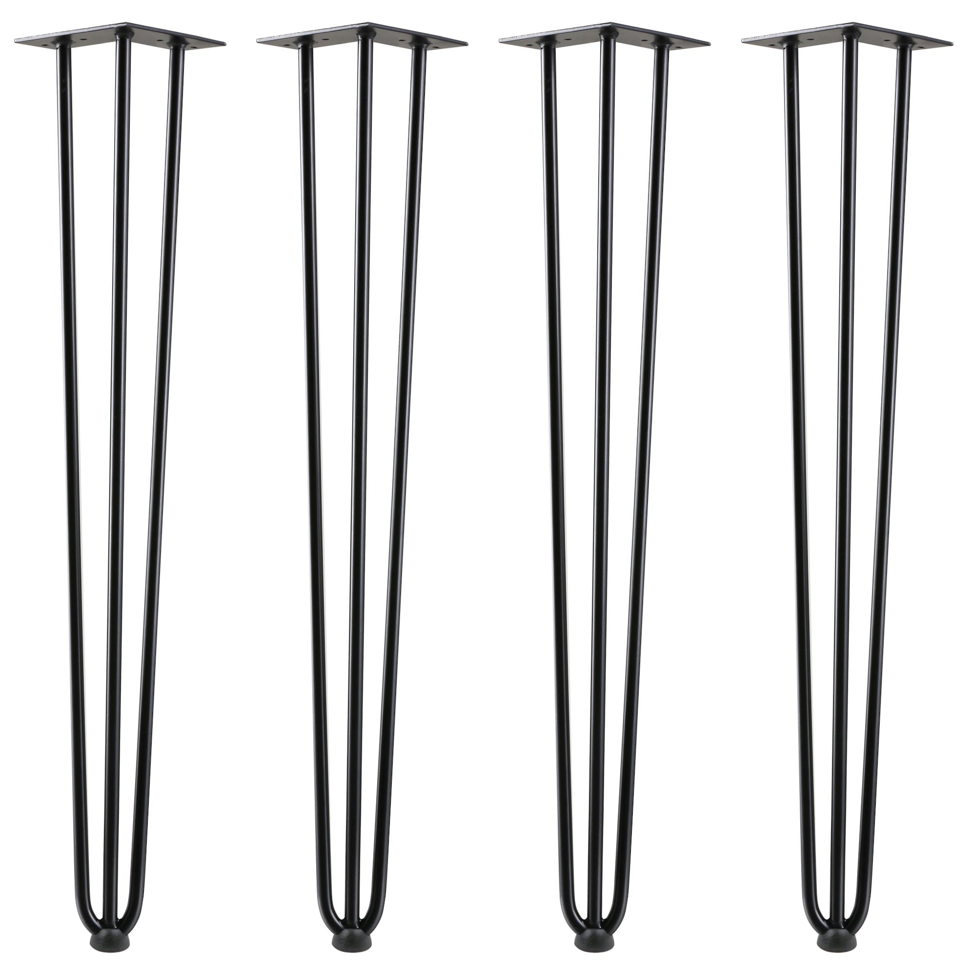 Pieds de table, pieds en épingle à cheveux, lot de 4, 71 cm, acier, 3 entretoises