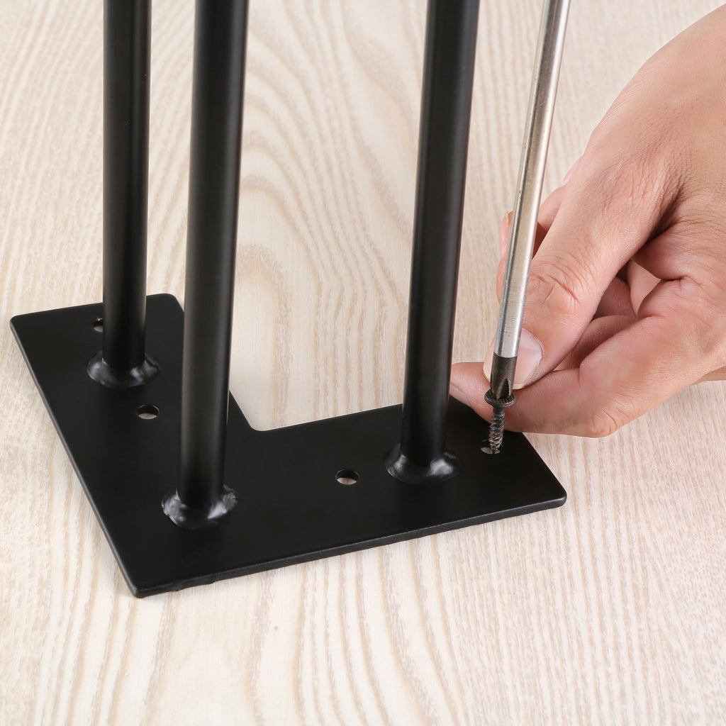 Pieds de table, pieds en épingle à cheveux, lot de 4, 71 cm, acier, 3 entretoises
