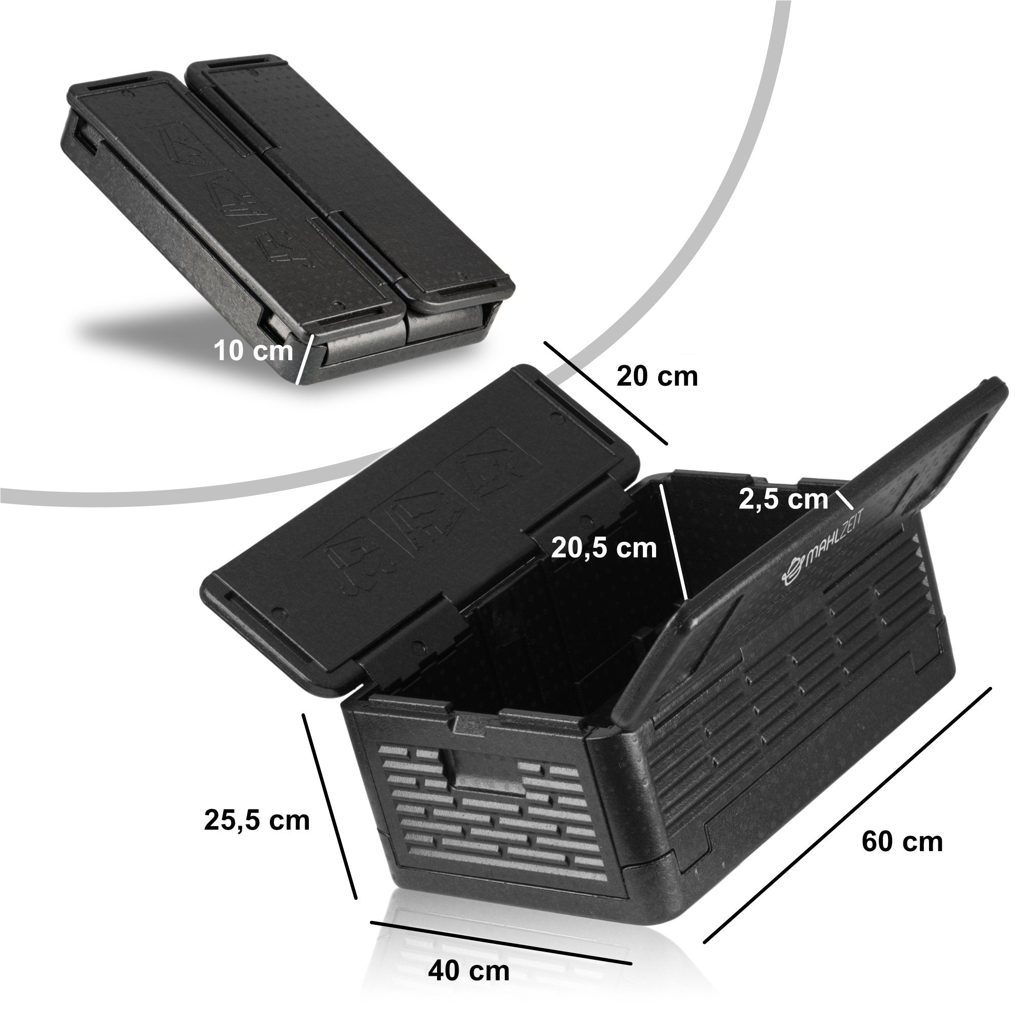 Thermobox, 60 x 40 x 25,5 cm, 40 litres, noir, pliable