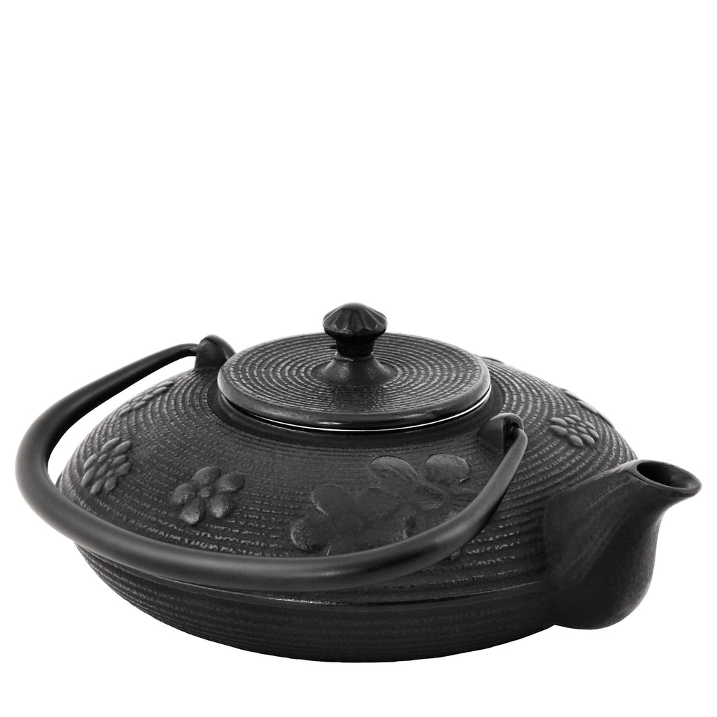 Théière de style asiatique, 1,2 litre, en fonte, avec passoire en acier inoxydable incluse