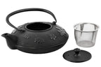Théière de style asiatique, 1,2 litre, en fonte, avec passoire en acier inoxydable incluse
