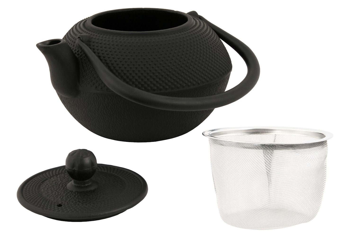 Théière de style asiatique, 1,2 litre, en fonte, avec filtre en acier inoxydable.