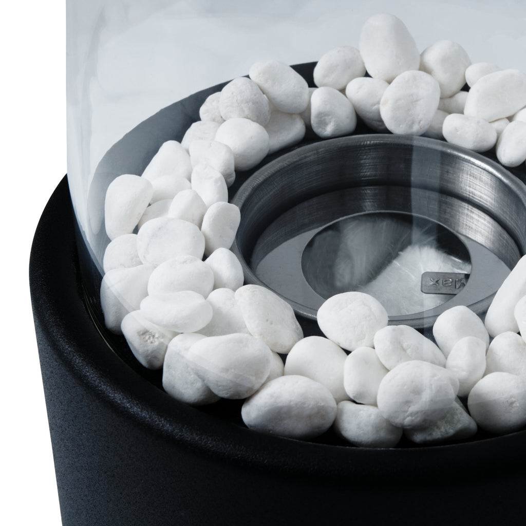 Tabletop fireplace, Ø 16.5 x 27 cm, black