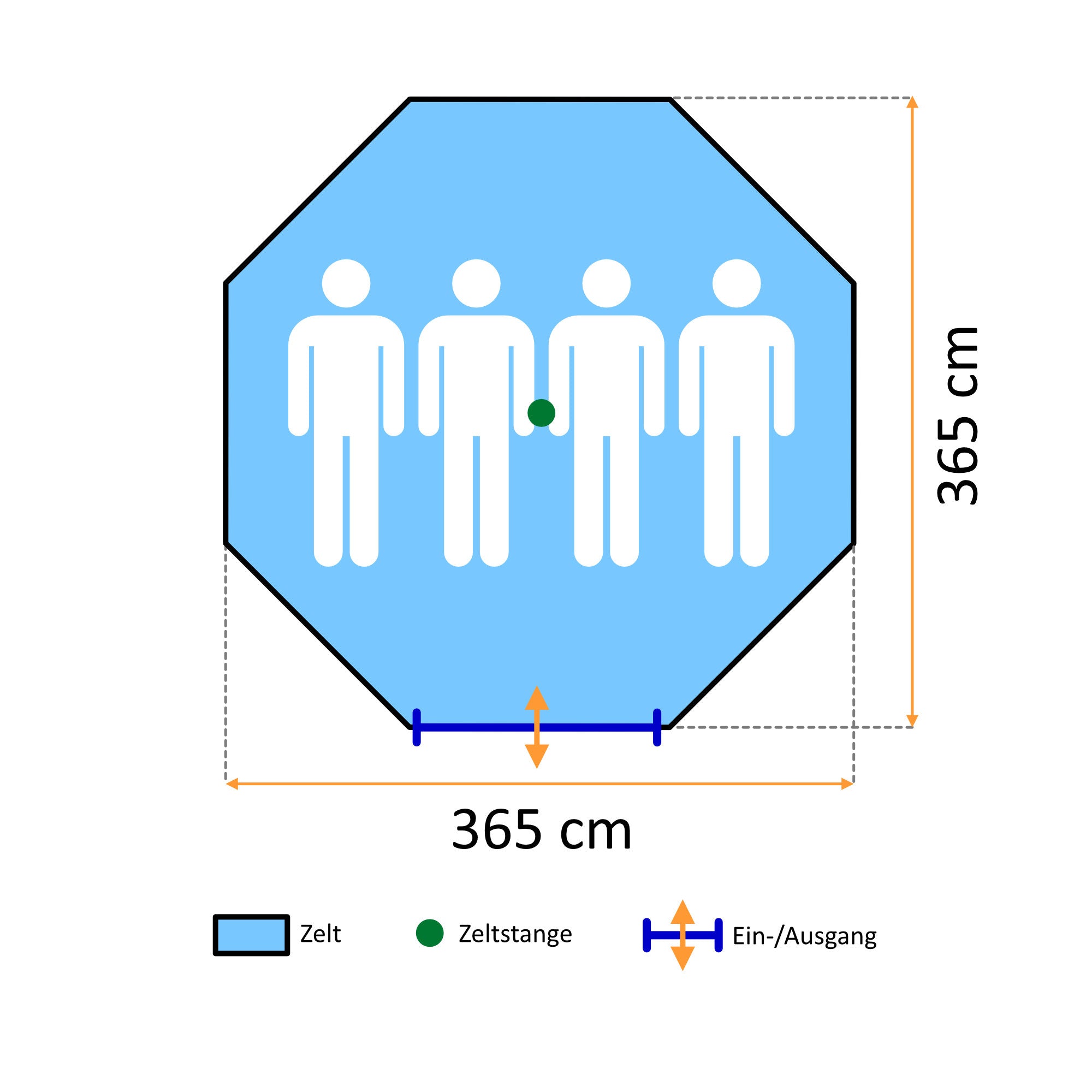 Tipi tent "Spirit", 4 persons, 3000 mm water column