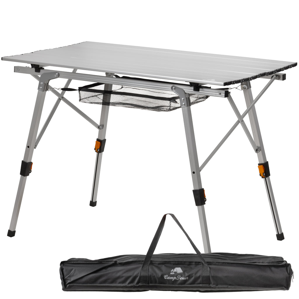 Camping table, 90.5 x 51.5 cm, foldable, height-adjustable