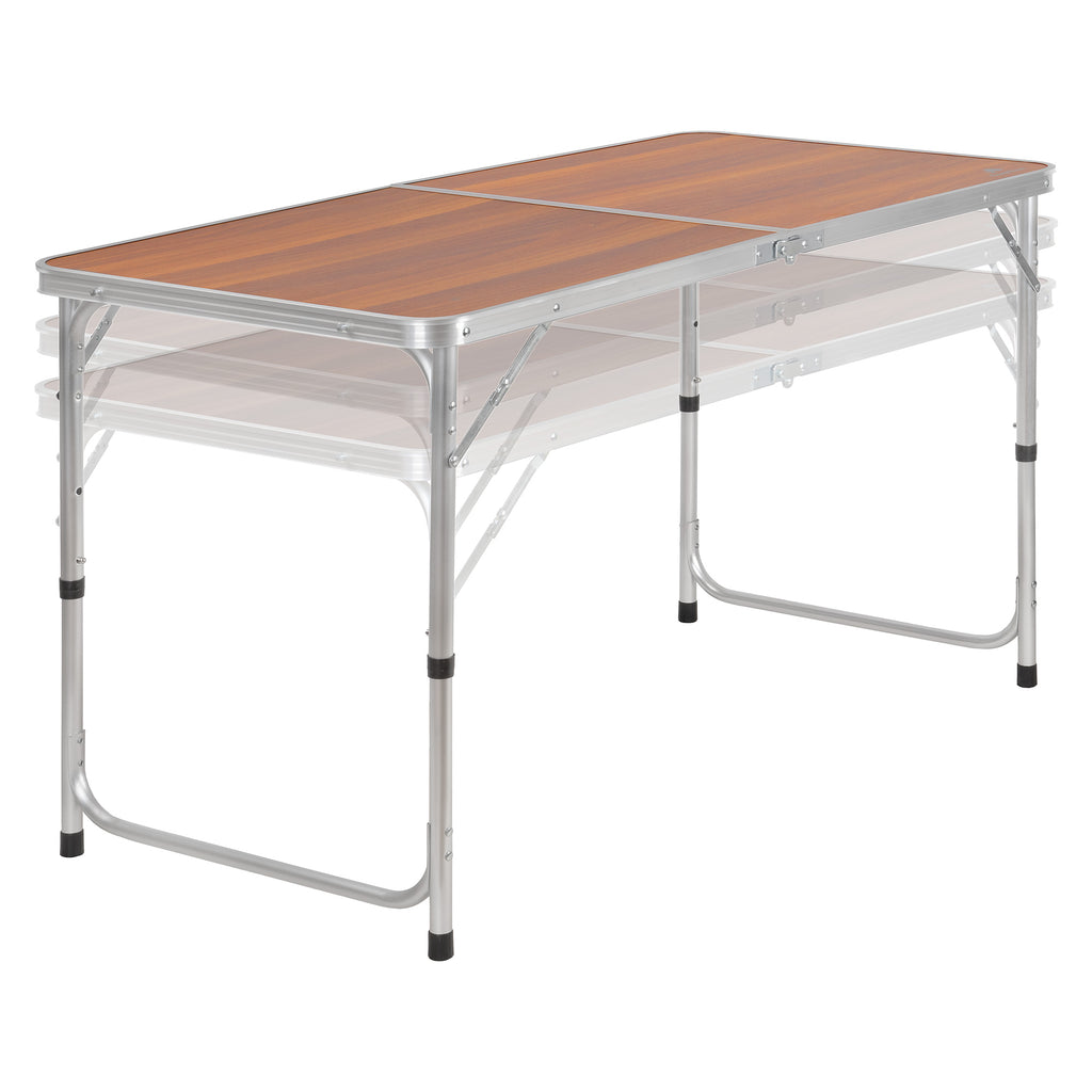 Camping table, aluminum, 120 x 60 cm, 6 people, foldable