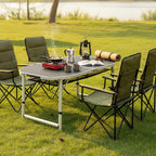 Table de camping, 150 x 80 cm, 6 personnes, pliable, hauteur réglable