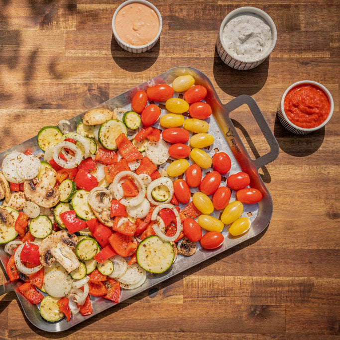 Grill tray, 44 x 26 x 4.5 cm, stainless steel