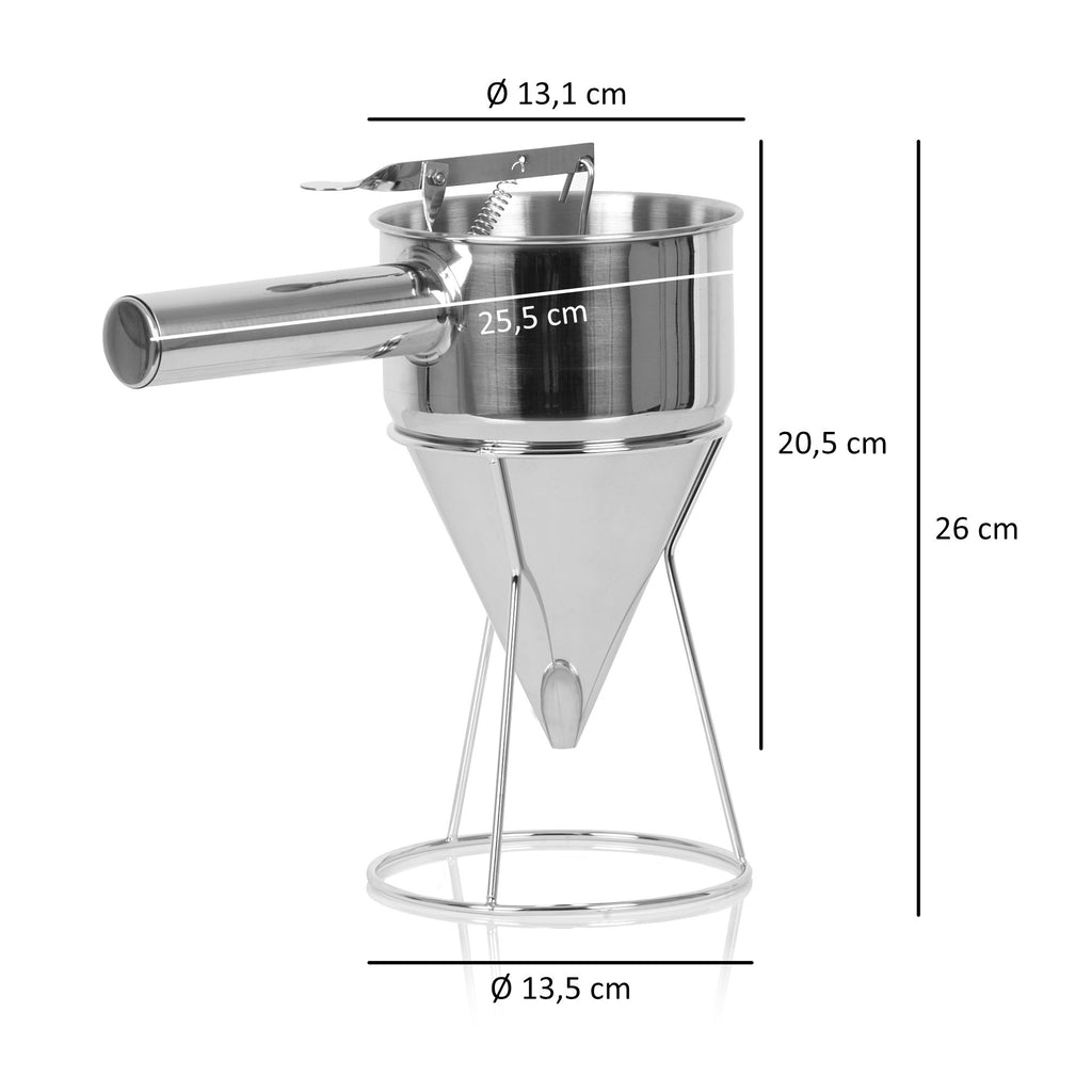 Dough portioner, stainless steel, outlet opening Ø 8 mm, incl. stand