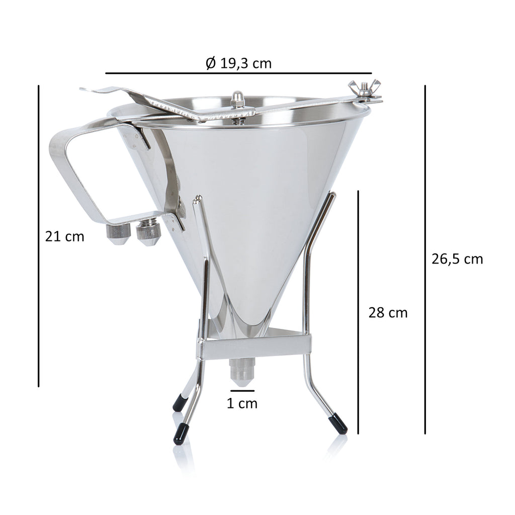 Doseur à pâte en acier inoxydable, diamètre d'ouverture Ø 3 mm - Ø 10 mm, support inclus