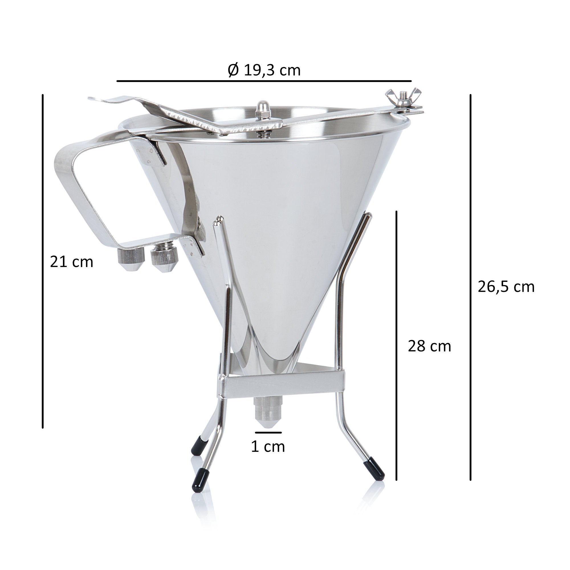 Doseur à pâte en acier inoxydable, diamètre d'ouverture Ø 3 mm - Ø 10 mm, support inclus