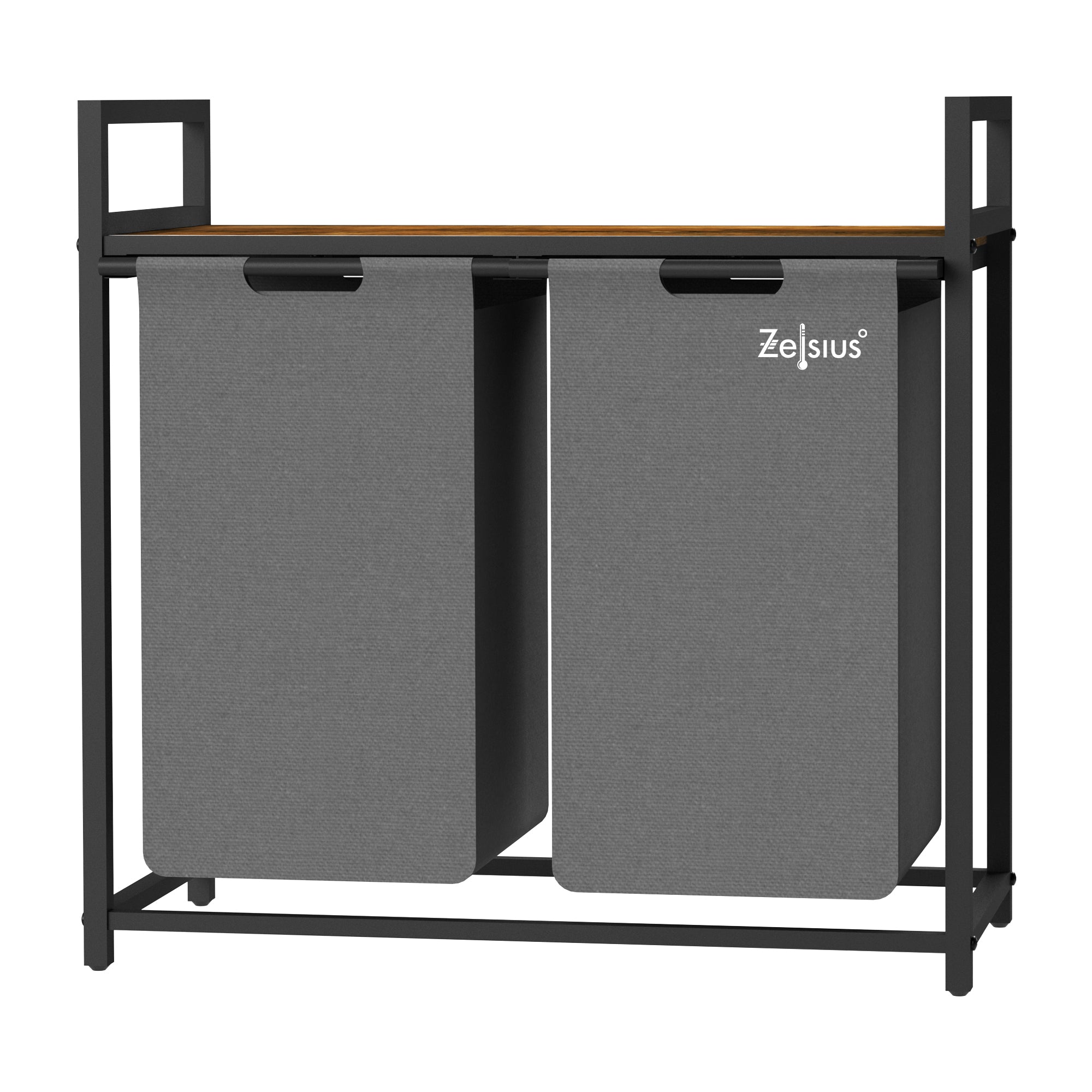 Panier à linge, 2 compartiments, 73 x 33 x 72 cm, avec étagère