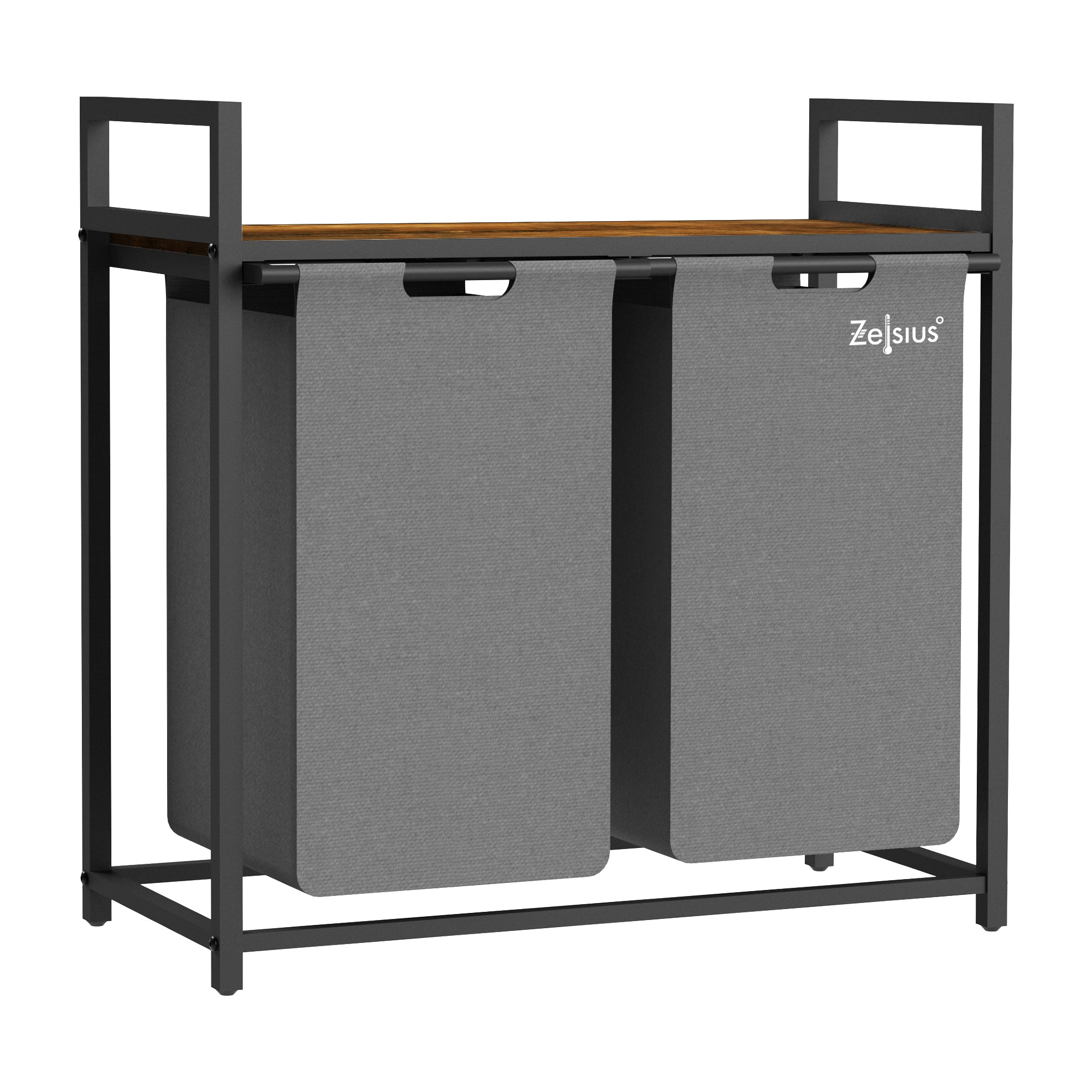 Panier à linge, 2 compartiments, 73 x 33 x 72 cm, avec étagère