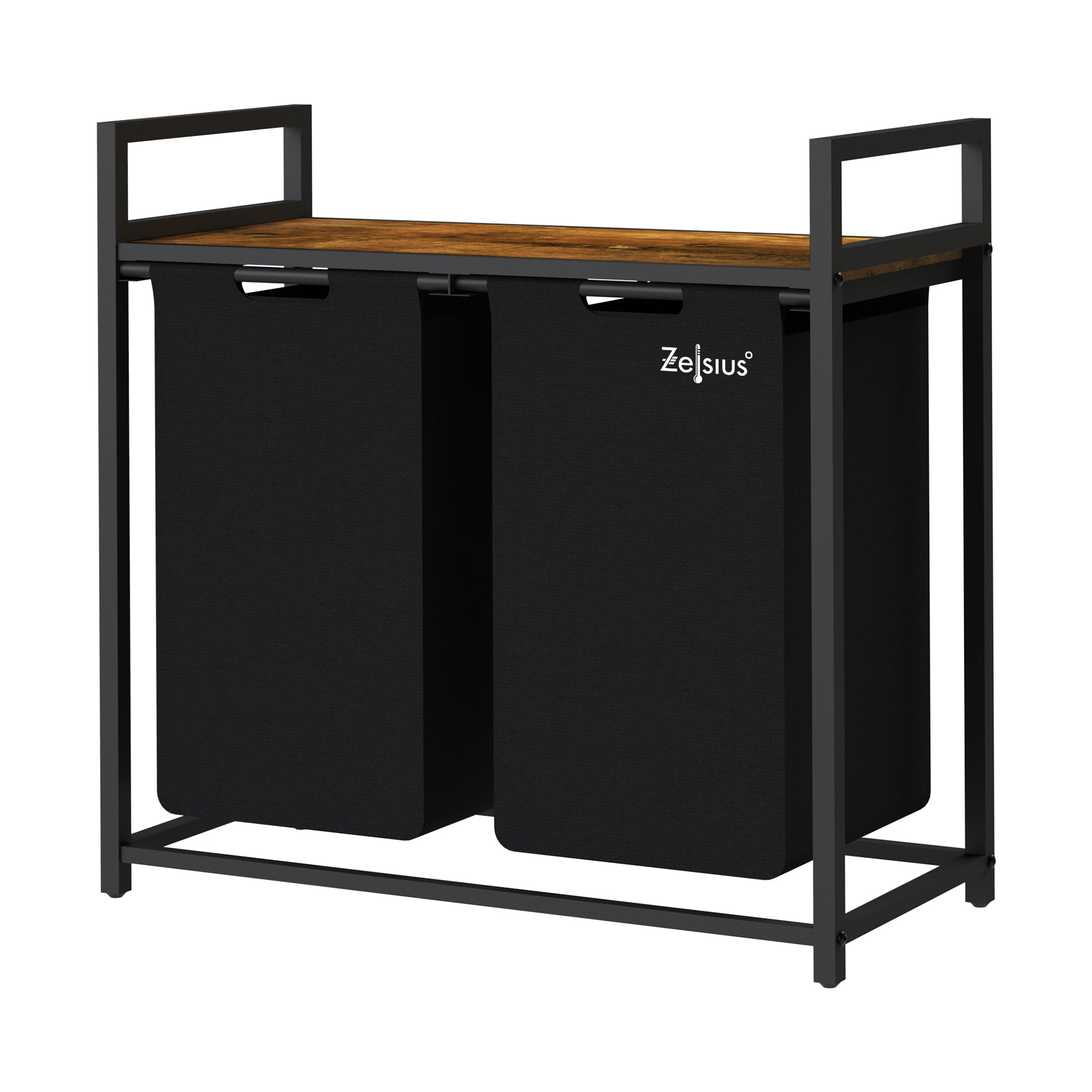 Panier à linge, 2 compartiments, 73 x 33 x 72 cm, avec étagère