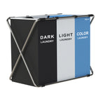 Laundry hamper, 3 compartments, 77 x 40 x 57.5 cm, foldable
