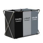 Laundry hamper, 3 compartments, 77 x 40 x 57.5 cm, foldable